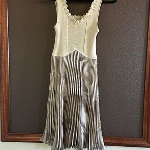 Vintage Adam Jones Paris metallic Pleated Dress Sz S